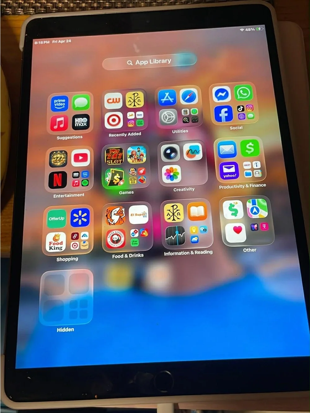 Apple iPad Tablet with Black Front and White Back
